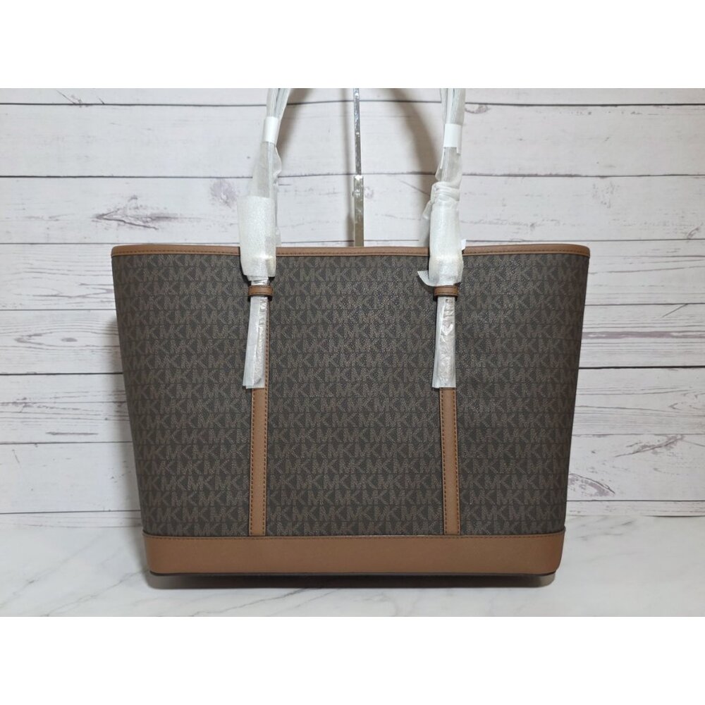 MICHAEL Michael Kors Jet Set Travel Large Logo Tote Bag 35T0GTVT3V BROWN - Picture 5 of 9